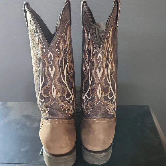 Cabelas Brown Leather Western Cowboy Boots - Men - Picture 5 of 7